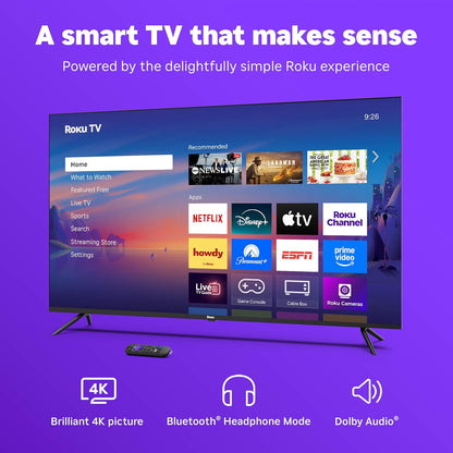 Roku Select Series 55" 4K HDR Smart TV — Enhanced Voice Remote, Wi-Fi