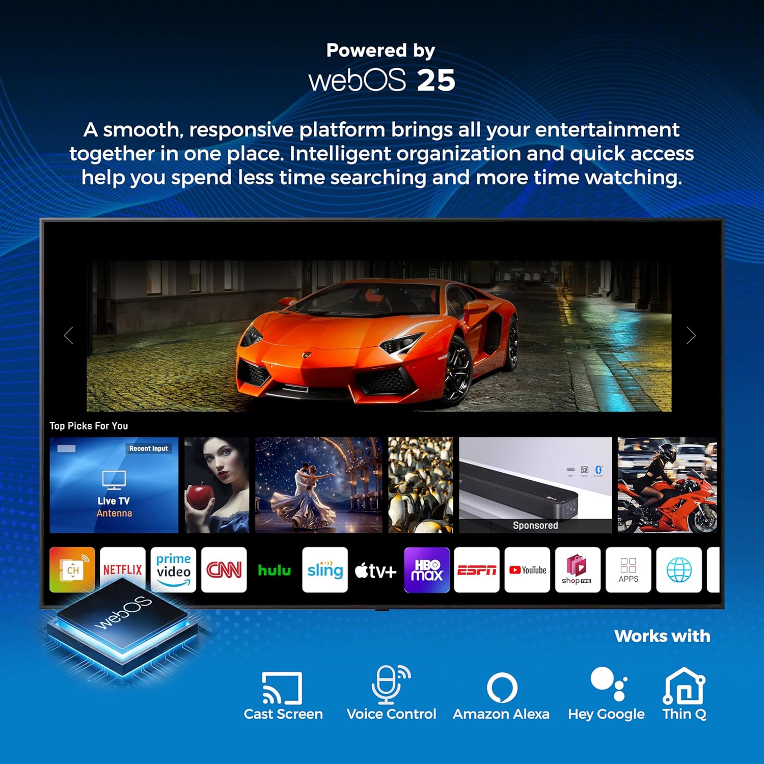 Titan L300 Mini- LED QNED 98 Inch Full Sun Smart Outdoor TV, IP65 Weatherproof, 4K 4K HDR, 120 Hz, Web AI OS, 1520 Nits, Wi-Fi 6E, Dolby Vision, Outdoor TV Cover, Slim Bezel, 2 Yr Wty