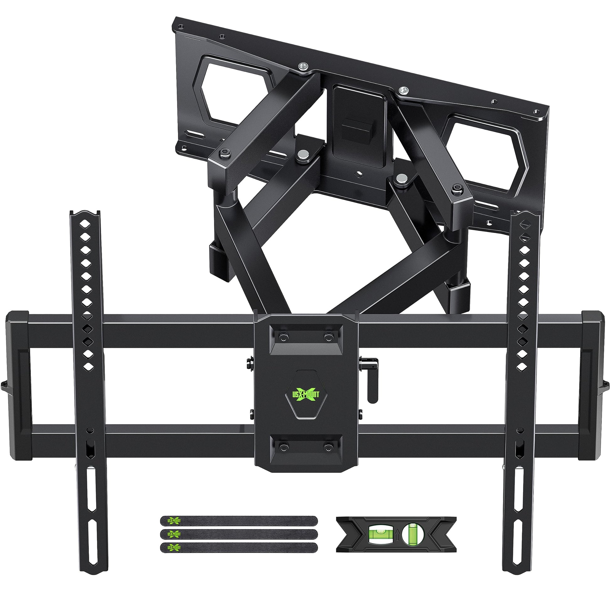 USX MOUNT Full Motion TV Wall Mount for Most 32-70 inch TVs up to 99 lbs, Wall Mount Bracket with Dual Articulating Arms, Swivel, Tilt, Max VESA 400x400mm, TV Mount Fits 12”/16” Wood Studs