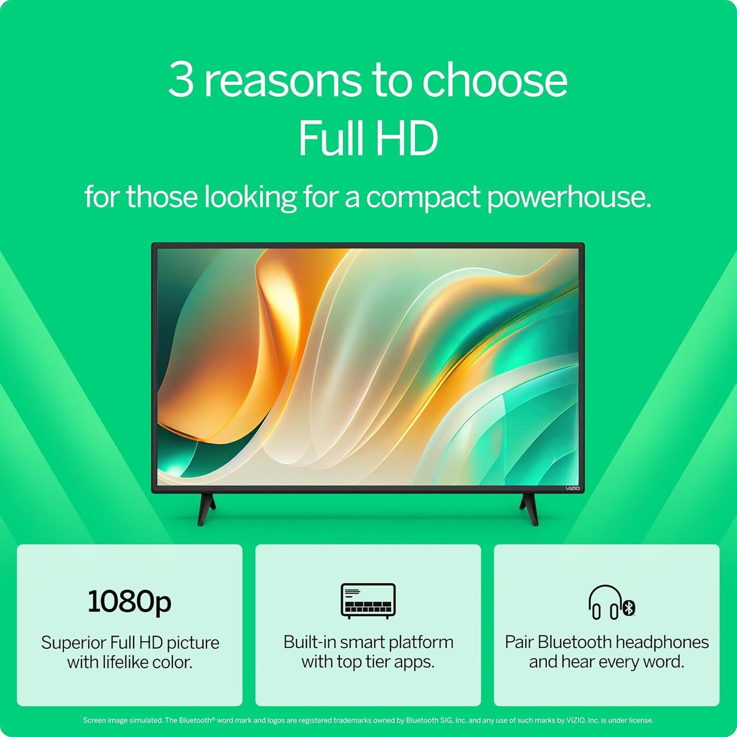 VIZIO 40" Full HD 1080p Smart TV (Renewed) — DTS Virtual:X, Alexa, Chromecast, Bluetooth