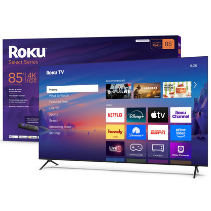 Roku Smart TV 2026 – 55-Inch Select Series, 4K QLED TV – Roku TV with Voice Remote – Flat Screen QLED Television with Wi-Fi for Streaming Live Local News, Sports, & Movies – Bluetooth Headphone Mode