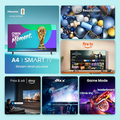Hisense 32" A4 Series 1080p Smart Fire TV 2025 — DTS Virtual:X, Alexa, Game Mode