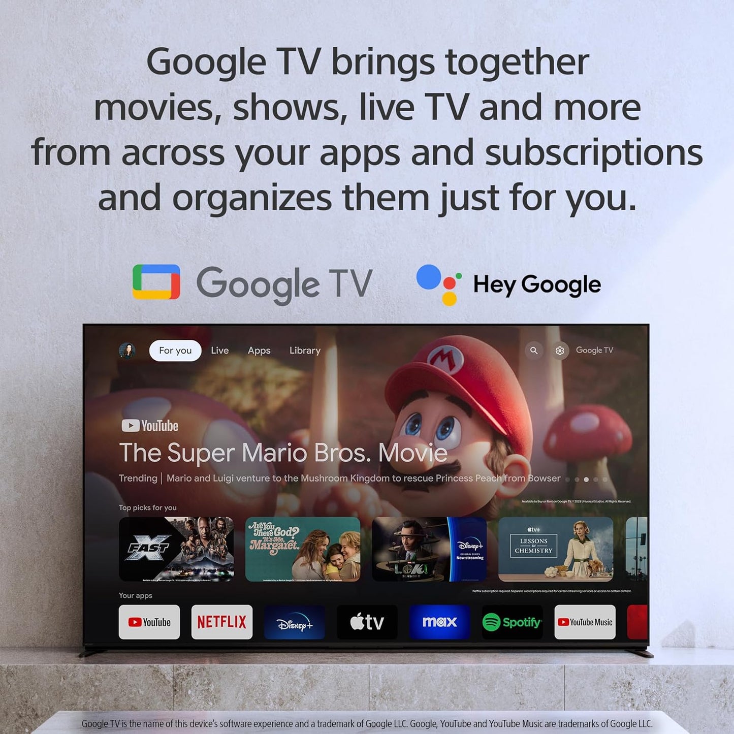 Sony BRAVIA 3 65" 4K LED Smart Google TV — Dolby Vision, Triluminos Pro, PS5 Features, AirPlay 2