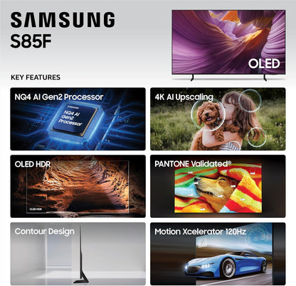 Samsung OLED S85F 55" 4K Smart TV 2025 — Vision AI, NQ4 AI Gen2, Dolby Atmos, Alexa