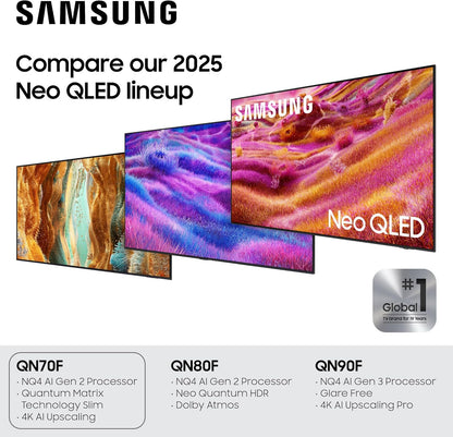 Samsung Neo QLED QN70F 55" 4K Smart TV 2025 — NQ4 AI Gen2, Pantone Color, 144Hz, Alexa