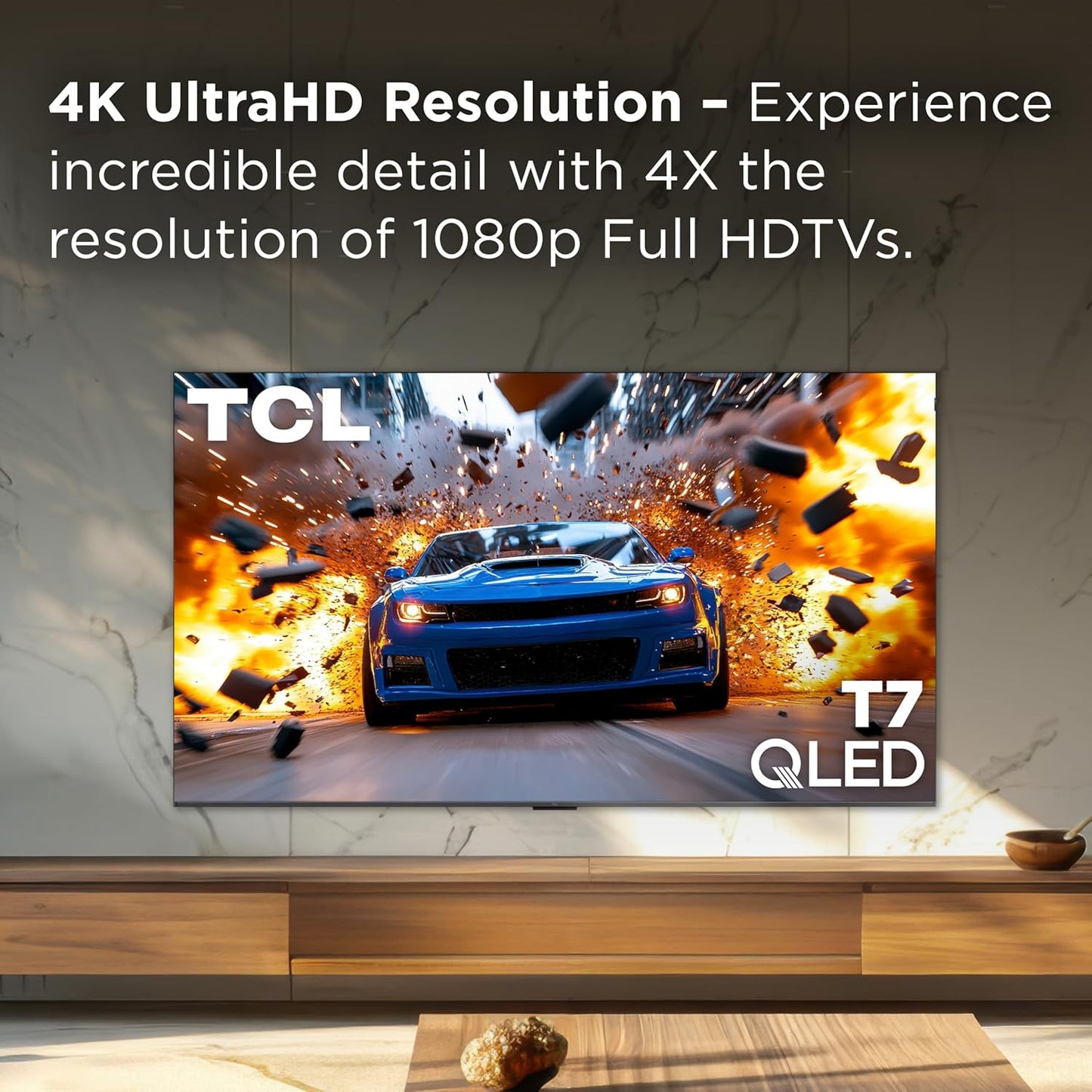 TCL T7 55" 4K QLED Google Smart TV 2025 — 144Hz, AIPQ Pro, Dolby Vision, Game Accelerator 240