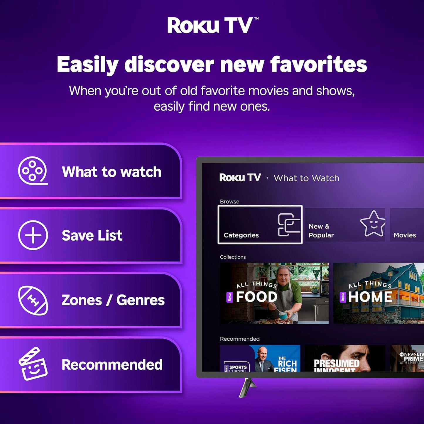Hisense A4 32" HD Smart Roku TV — Dolby Audio, Full Array LED, Google Assistant, Alexa