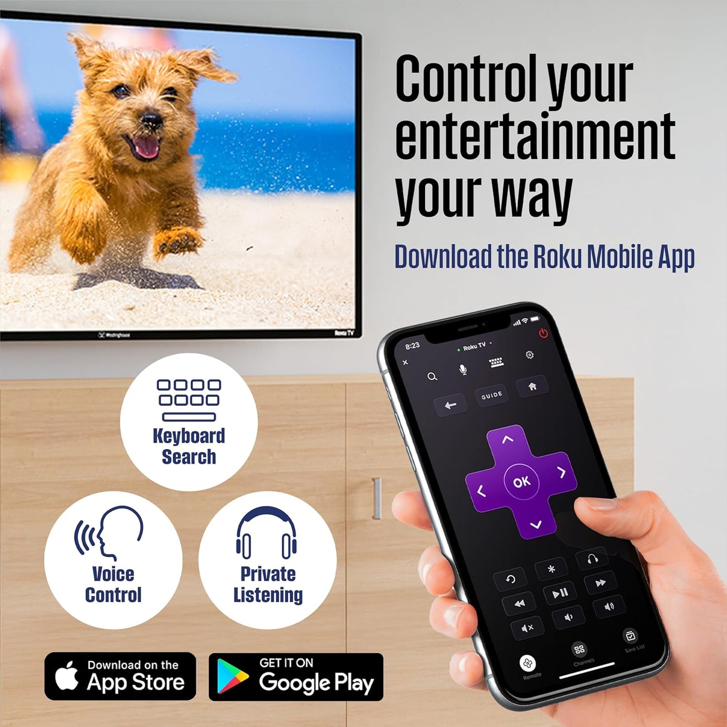 Westinghouse 24" Roku Smart TV HD — AirPlay, Bluetooth, Alexa, Google Assistant