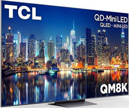 TCL QM8K 65" Mini LED QLED 4K Google TV 2025 — Halo Control, 288 VRR, Dolby Atmos, Alexa