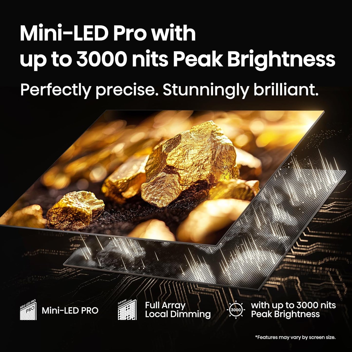 Hisense U7 65" Mini-LED ULED 4K Google Smart TV 2025 — 3000 Nits, 165Hz, QLED, Dolby Atmos