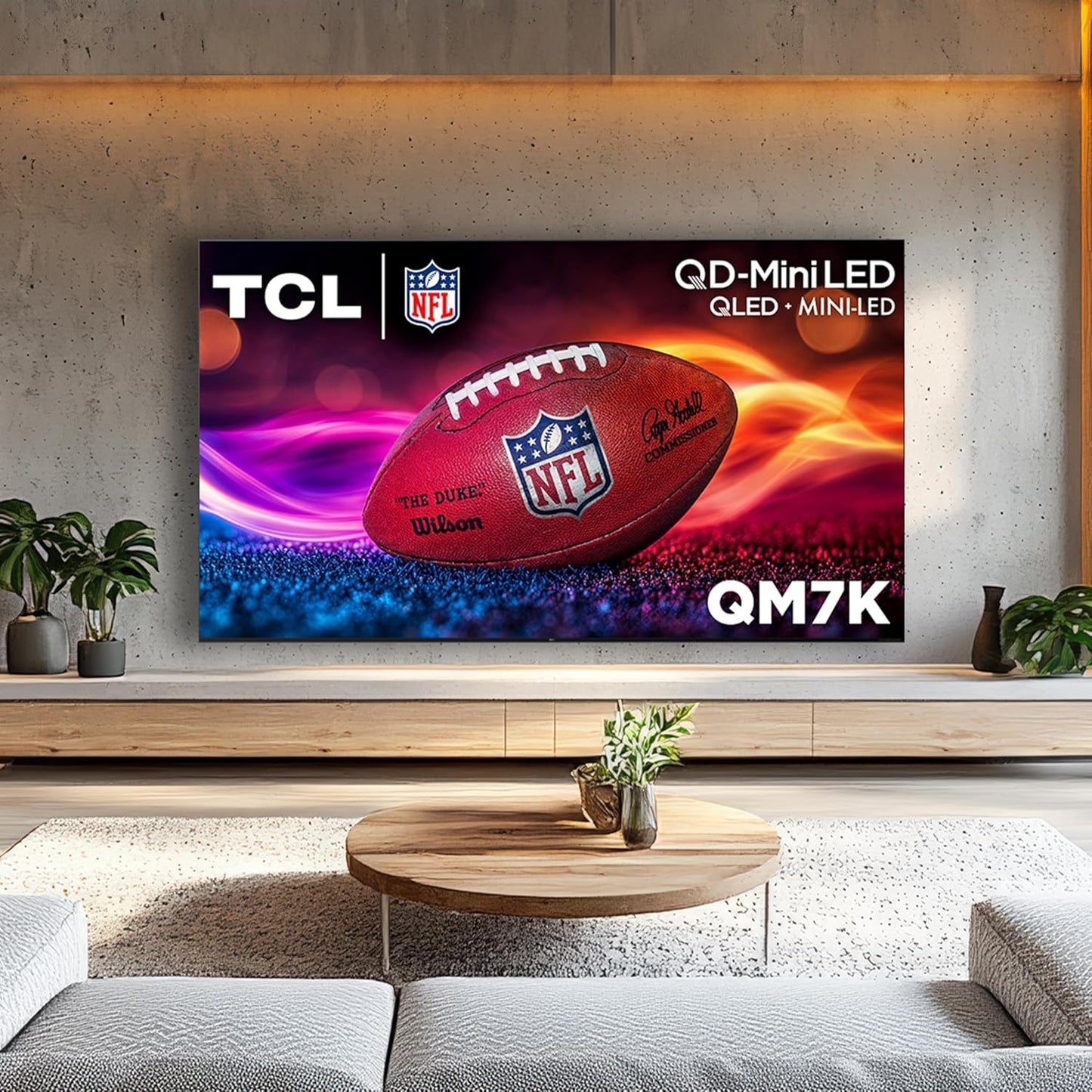 TCL QM7K 65" Mini LED QLED 4K Google TV 2025 — Halo Control, 144Hz, Game Accelerator 288, Alexa