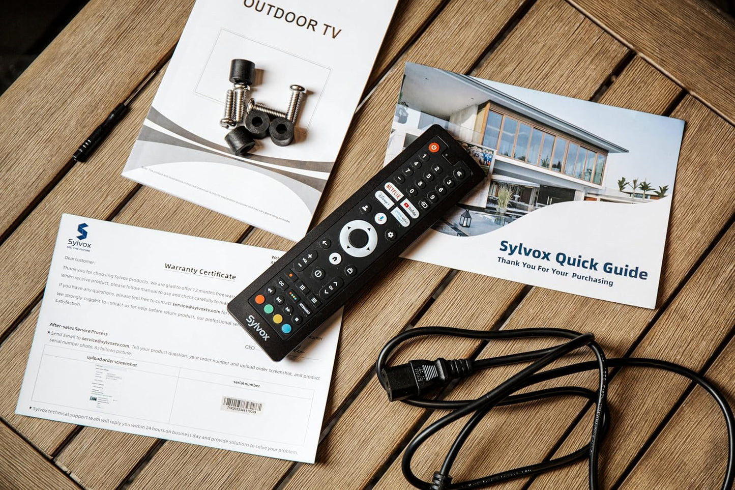 SYLVOX Outdoor TV 4K Weatherproof Smart TV — 1000 Nits, HDR10, IP55, Voice Remote